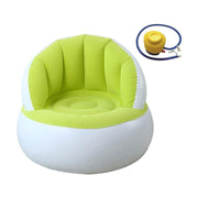 The Kids Inflatable Sofa Chair deflated and folded, ready for travel or storage.