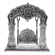 Shreeji Jhoolan silver-coated decorative swing crafted for Krishna idols