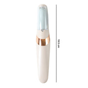 Top view of the sleek Flewless Pedi electronic foot file, ready for use.