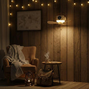 Camping tent fan with light, timer and hanging hook for outdoors