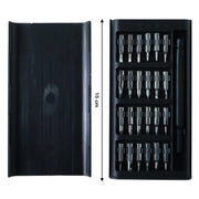 open compact case showing organized screwdriver bits