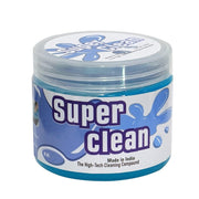 Vibrant blue Super Clean Magic Gel displayed on a clean white surface, highlighting its texture.