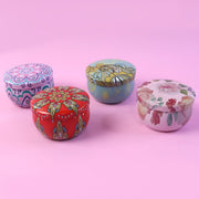 Mandala decorative metal candle container set suitable for gifting