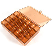 Elegant portable acrylic box with a secure buckle lock, ideal for jewelry.
