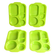 Unbreakable divided plates, ideal for both kids and adults.
