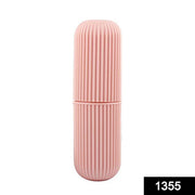 Multipurpose capsule shape container for hygienic toothbrush and toothpaste storage.