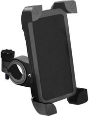 Front view of the anti-shake bike phone mount, securely holding a smartphone.