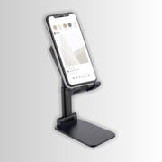 Adjustable mobile holder showcasing its various viewing positions.