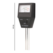 Size view of 18 cm height soil meter with white background