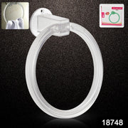 Close-up view of the unbreakable ABS towel ring, highlighting its smooth, clear plastic finish.