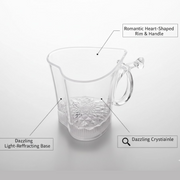Top-down view of the LED Glass Cup, highlighting its heart design and liquid activation.