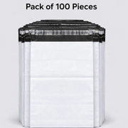 Stack of multiple 09x12 tamper proof courier bags ready for use.