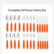 Close-up of the stainless steel dinner fork from the 24 Pcs cutlery set.