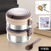 Ganesh Steko-2 insulated lunch box showing premium stainless steel interior