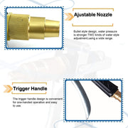 Top view of the stylish gold hose nozzle, perfect for all watering needs.