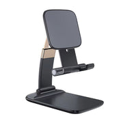 Ergonomic foldable phone holder displaying a smartphone for hands-free use.
