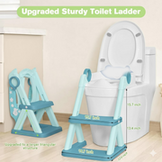 Adjustable height mechanism of the potty training seat for various toilet sizes.