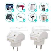 Close-up of the durable 2-pin connections on the Tetherix multi-plug socket.