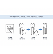 Push pull door safety helper handle for easier grip and access