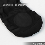 Close-up of cushioned zones on no-show liner socks for pressure relief