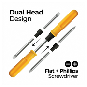 XcelGrip Multipurpose Screwdriver disassembled, showing its dual-function bits.