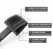 The versatile silicone toilet brush being used to clean a bathroom sink, showcasing its multi-surface capability.