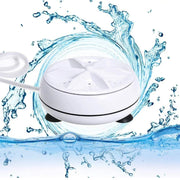 Side angle view of compact USB mini washing machine