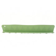 Front view of the green silicone splash guard against white background.