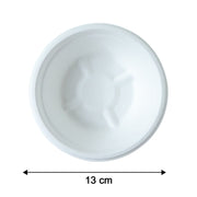 Vegnar 240ml compostable bowl with overlay showing product dimensions in centimeters