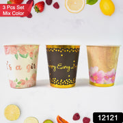 Stack of mixed colour paper cups, showcasing their sturdy design.