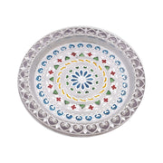 Beautifully crafted silver plated thali, ready for your sacred offerings.