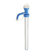 Side view of the stainless steel manual oil pump, perfect for daily cooking.