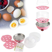 Detailed view of the components and benefits of the multi-functional egg poacher steamer.