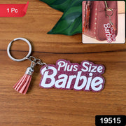 Sparkling pink glitter keyring with tassel charm attached