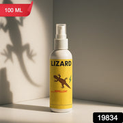 Lizard repellent spray bottle displayed on white background for home use