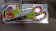 Detailed view of the rust-resistant stainless steel blades of the scissor set.