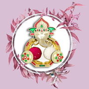 Ganesh Kumkum Box with lid open displaying spacious twin containers