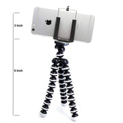 Adjustable 6-inch flexible tripod securing a mobile phone for stable video.
