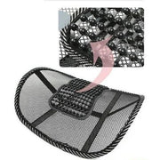 Side view of the portable ventilation back rest with strong lumbar support.
