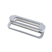 Side view of the versatile folding shoe rack, also used to hang towels.