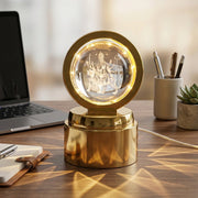 Compact crystal orb LED lamp for spiritual and home decor
