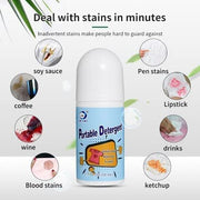 Close-up of the travel-size clothes stain remover roller bottle.