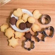 A variety of durable stainless steel cookie cutters, perfect for home baking projects.