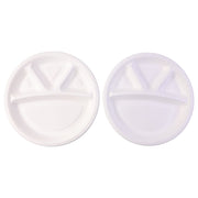 Durable disposable serving plate with four separate food compartments