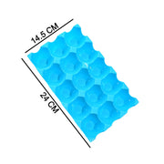 Close-up of a single 15-cavity plastic egg holder from the 4-piece set.