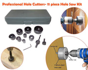 Multiple BoltForce wood hole saws displayed, highlighting various diameters for woodworking.