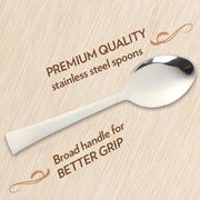 Single modern dining spoon with an easy-grip handle