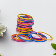 Durable nylon rubber bands keeping various electronic cables tidy and organized.