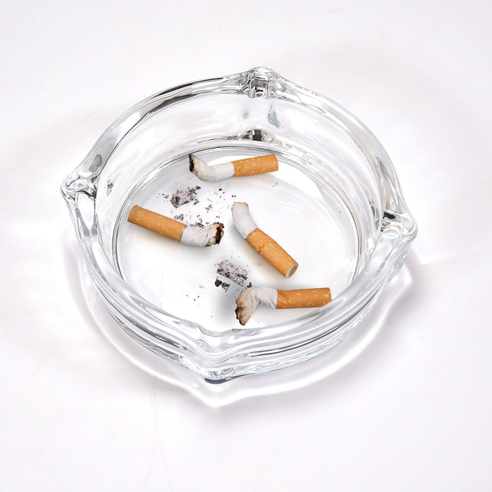 Crystal Glass Ashtray – Elegant Round Design for Home & Office | Styleva