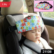 Close-up of fixing support belt on baby car seat head support strap